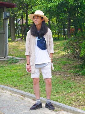 「KIJIMA TAKAYUKI」｜「アイテム（その他シューズ）」を使った、唯家 Vegaさん（メンズ・177cm）の夏コーディネート