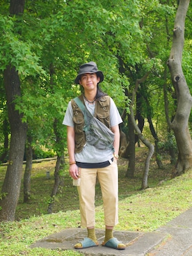 「KIJIMA TAKAYUKI」｜「アイテム（その他シューズ）」を使った、唯家 Vegaさん（メンズ・177cm）の春コーディネート
