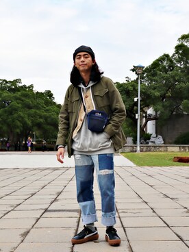 「CA4LA」｜「アイテム（その他アウター）」を使った、唯家 Vegaさん（メンズ・177cm）の冬コーディネート