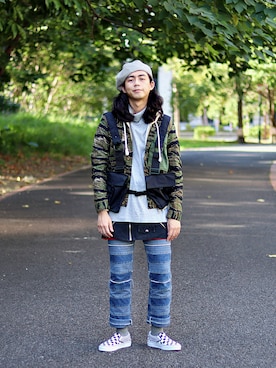 「ink（インク）のアイテム（その他アウター）」を使った、唯家 Vegaさん（メンズ・177cm）の冬コーディネート