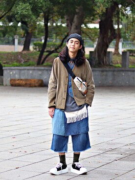 「SASQUATCHfabrix」｜「アイテム（その他アウター）」を使った、唯家 Vegaさん（メンズ・177cm）の冬コーディネート