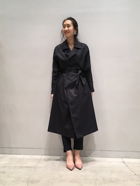 「EN ROUTE（アンルート）のアイテム（トレンチコート）」を使った、M.Kimさん（レディース・163cm）の冬コーディネート