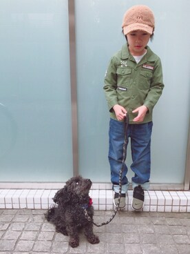 「Rodeo Crowns（ロデオクラウンズ）のアイテム（ジャケット/アウター）」を使った、ＲeeeeeNさん（キッズ・110cm）の春コーディネート