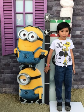 「ZARA（ザラ）のアイテム（デニムパンツ、ブルー系）」を使った、ＲeeeeeNさん（キッズ）の秋コーディネート