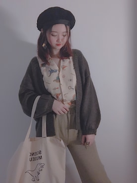 「MERLOT（メルロー）のアイテム（チノパンツ）」を使った、Spongeeeeさん（レディース・168cm）の冬コーディネート