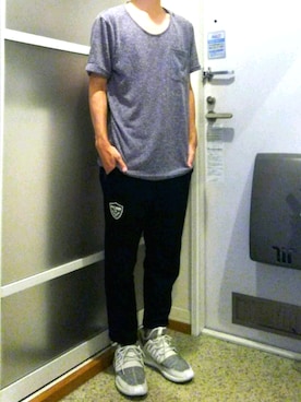 「TOPMAN（トップマン）のアイテム（Tシャツ/カットソー）」を使った、yamayamaさん（メンズ・172cm）の夏コーディネート