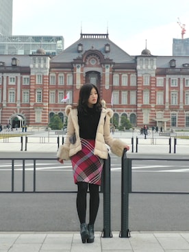 「M.deux（エムドゥ）のアイテム（スカート）」を使った、kaoriᙏ̤̫͚♡さん（レディース・158cm）の冬コーディネート