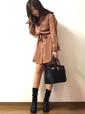 「アイテム（ワンピース/ドレス）」を使った、kaoriᙏ̤̫͚♡さん（レディース・158cm・10代）の冬コーディネート