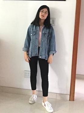 「ELANDのアイテム」を使った、S纱sさん（レディース・158cm）の春コーディネート