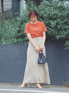 「透かし編みスカート」｜おまつさん（レディース・162cm）の春コーディネート