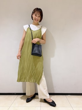 「LOWRYS FARM（ローリーズファーム）のメッシュフラットシューズ　864880（パンプス）」を使った、おまつさん（レディース・162cm）の夏コーディネート