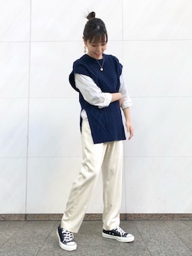 「CONVERSE TOKYO（コンバーストウキョウ）のアイテム」を使った、tomokaさん（レディース・165cm）の秋コーディネート