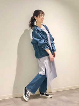 「CONVERSE TOKYO（コンバーストウキョウ）のアイテム（ジャケット/アウター）」を使った、tomokaさん（レディース・165cm）の春コーディネート