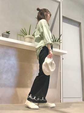 「CONVERSE TOKYO（コンバーストウキョウ）のアイテム（帽子）」を使った、tomokaさん（レディース・165cm）の春コーディネート