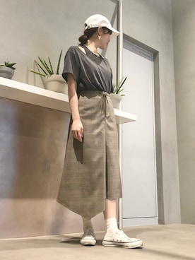 「CONVERSE TOKYO（コンバーストウキョウ）のアイテム（帽子）」を使った、tomokaさん（レディース・165cm）の春コーディネート