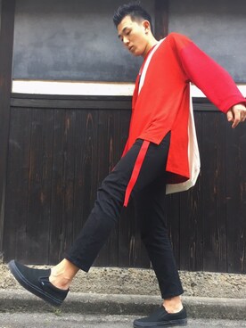 「SEVENDAYS=SUNDAY（セブンデイズサンデイ）のアイテム（チノパンツ）」を使った、レイさん（メンズ・174cm）の夏コーディネート