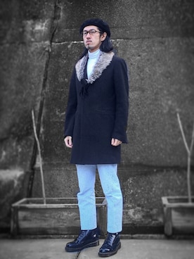 「N°21（ヌメロ ヴェントゥーノ）のアイテム（パンツ）」を使った、coutaさん（メンズ・170cm）の冬コーディネート