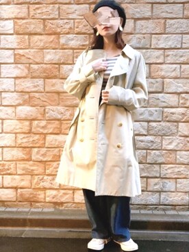 「coca（coca）（コカ）のアイテム（ハンチング/ベレー帽）」を使った、m.a.yさん（レディース・154cm）の春コーディネート