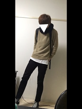 「ドラフトリーバイス」｜「アイテム（ニット/セーター）」を使った、ーさん（メンズ・186cm）の冬コーディネート