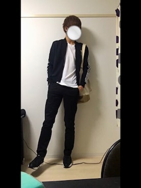 「アイテム（ジャージ）」を使った、ーさん（メンズ・186cm）の冬コーディネート