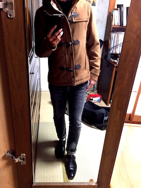 「アイテム（ダッフルコート）」を使った、Takaaki Yoshidaさん（メンズ・169cm・10代）の冬コーディネート