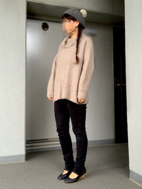 「GEORGE'S（ジョージズ）のアイテム（帽子）」を使った、のしこさん（レディース・156cm）の冬コーディネート