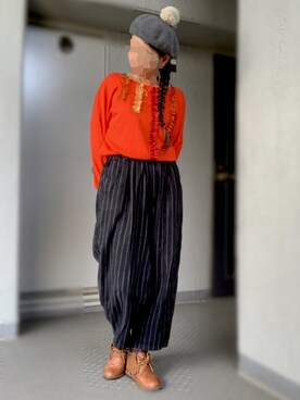 「GEORGE'S（ジョージズ）のアイテム（帽子）」を使った、のしこさん（レディース・156cm）の冬コーディネート