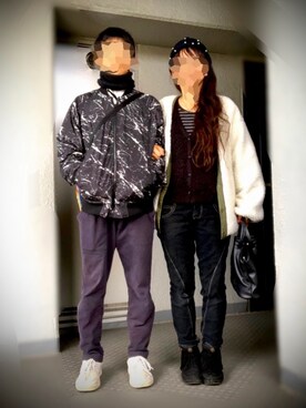 「bit blue（ビットブルー）のアイテム」を使った、のしこさん（レディース・156cm）の冬コーディネート