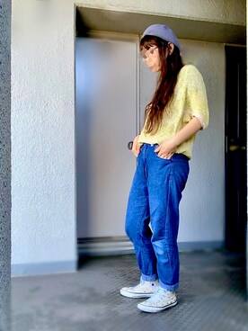 「on the couch（オンザカウチ）のアイテム」を使った、のしこさん（レディース・156cm）の春コーディネート