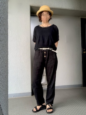 「cantwo（キャンツー）のアイテム」を使った、のしこさん（レディース・156cm）の夏コーディネート