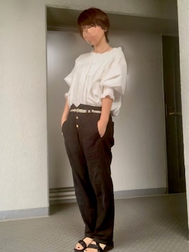 「cantwo（キャンツー）のアイテム」を使った、のしこさん（レディース・156cm）の夏コーディネート