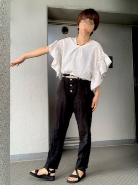 「cantwo（キャンツー）のアイテム」を使った、のしこさん（レディース・156cm）の夏コーディネート