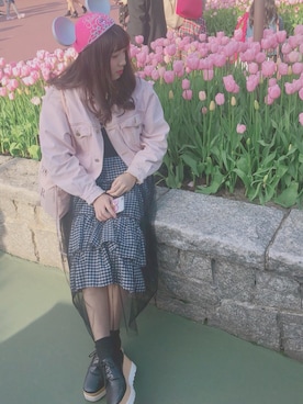 「WC（ダブル シー）のアイテム（デニムジャケット）」を使った、Rukaさん（レディース・156cm）の春コーディネート