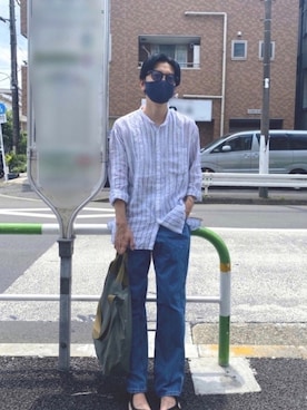 「MIS（エムアイエス）のアイテム（バッグ）」を使った、keno さん（メンズ・173cm）の春コーディネート