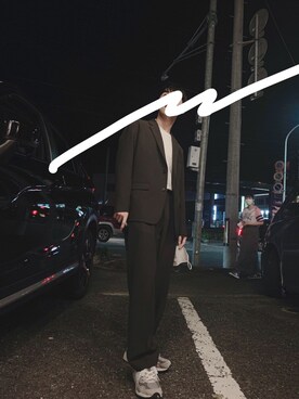 「N.HOOLYWOOD」｜「アイテム（スラックス）」を使った、まことさん（メンズ・166cm）の秋コーディネート