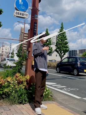「N.HOOLYWOOD」｜「アイテム（その他シューズ）」を使った、まことさん（メンズ・166cm）の春コーディネート