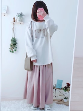 「Honeys（ハニーズ）のアイテム（その他トップス）」を使った、うしさん（レディース・150cm）の冬コーディネート
