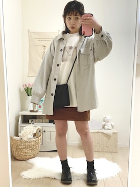 「Honeys（ハニーズ）のアイテム（その他トップス）」を使った、うしさん（レディース・150cm）の冬コーディネート