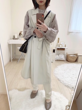 「Honeys（ハニーズ）のアイテム（チノパンツ）」を使った、うしさん（レディース・150cm）の春コーディネート