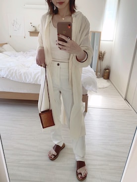 「Honeys（ハニーズ）のアイテム（チノパンツ）」を使った、うしさん（レディース・150cm）の夏コーディネート