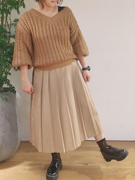 「秋のブラウンスタイル」｜かおりさん（レディース・162cm）の秋コーディネート
