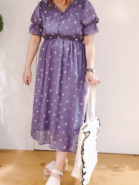 「刺繍」｜「アイテム（腕時計）」を使った、かおりさん（レディース・162cm）の夏コーディネート