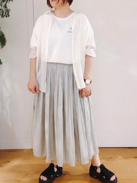 「OLIVE des OLIVE（オリーブデオリーブ）のアイテム」を使った、かおりさん（レディース・162cm）の夏コーディネート