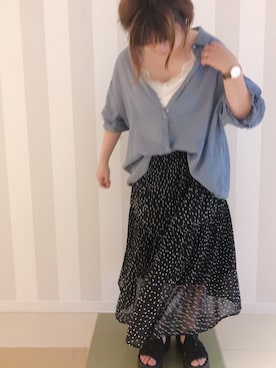 「OLIVE des OLIVE（オリーブデオリーブ）のアイテム」を使った、かおりさん（レディース・162cm）の夏コーディネート