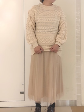 スカート ゴールド系 を使った ゆるニット の人気ファッションコーディネート Wear