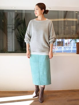 「アイテム（スカート）」を使った、YUNさん（メンズ・165cm）の秋コーディネート