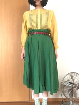 「YEAR（イヤー）のアイテム」を使った、ん〜わさん（レディース・153cm）の春コーディネート