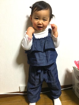 「アイテム（キャミソール）」を使った、sumireさん（キッズ・80cm）の春コーディネート