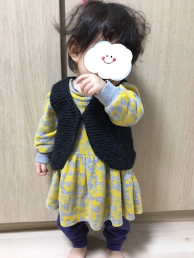 「BONTON（ボントン）のアイテム（トップス）」を使った、パピカナさん（キッズ・80cm）の秋コーディネート