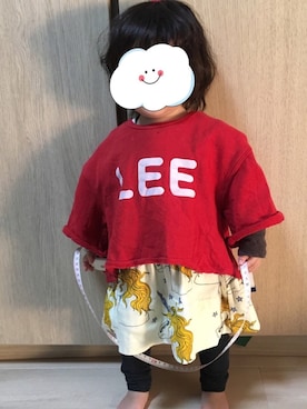 「Mini Rodini（ミニロディーニ）のアイテム（ワンピース/ドレス）」を使った、パピカナさん（キッズ・80cm）の冬コーディネート